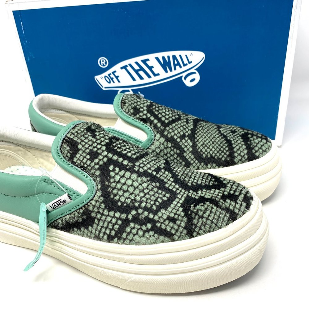 VANS PLATFORM Super Comfy Cush Crème Mint Leather Shoes Low Women's VN0A4U3I26G - Picture 8 of 11